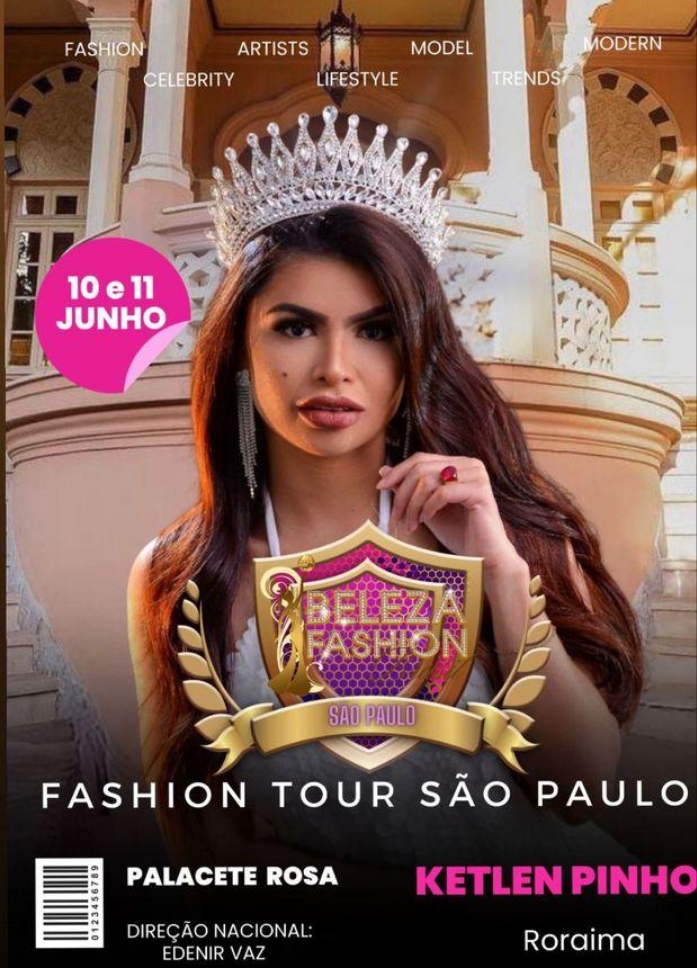 Em Junho, Ketlen Pinho, a Miss Roraima Américas 2023, irá comparecer no Palacete Rosa,