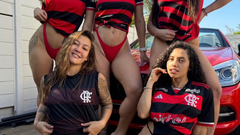 Musas do OnlyFans gravam conteúdo com uniforme do Flamengo para celebrar liderança no Brasileirão