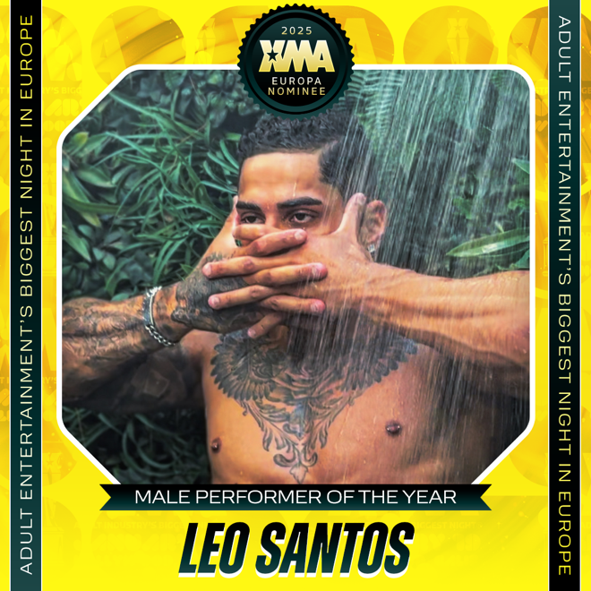 Léo Santos representa o Brasil ao ser indicado no maior prêmio do entretenimento adulto da Europa