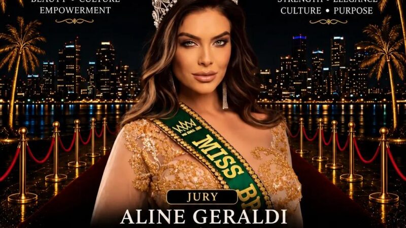 MISS BRASIL, ALINE GERALDI, É CONVIDADA PARA GRANDE EVENTO DE BELEZA EM MIAMI QUE CELEBRA 34 ANOS DE TRADIÇÃO